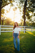 Vintage Wash Wide-Leg Denim Jeans