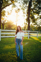 Vintage Wash Wide-Leg Denim Jeans